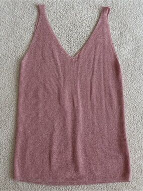 Vintage 1980s Metallic Pink Knit Tank